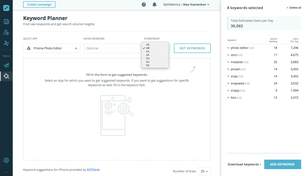Keyword Planner for Apple Ads
