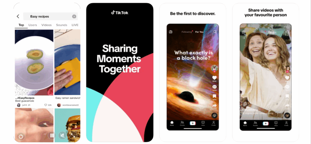 TikTok mobile app iOS product page with video
